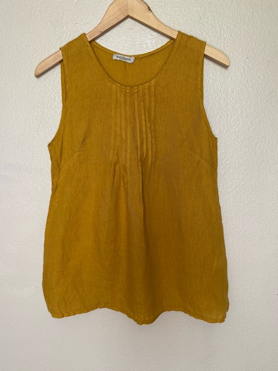 Laura Bianchi Tops - Laura Bianchi Mustard S Linen Tank Top